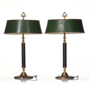 Melchior Wernstedt, a pair of table lamps, model "25760", Nordiska Kompaniet, 1920s.