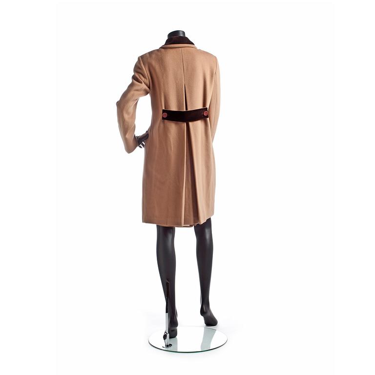 FENDI, a beige wool blend coat.