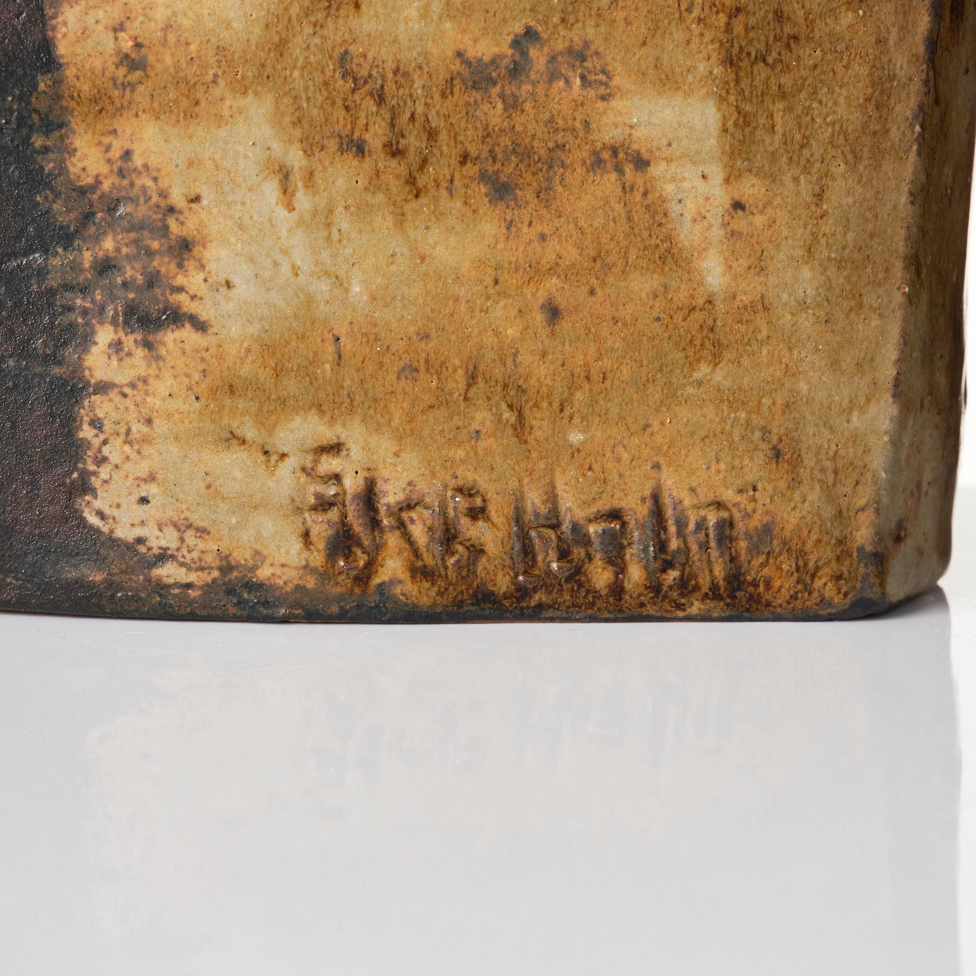 Åke Holm, a glazed stoneware sculpture, "David and Goliath", Höganäs 1950s.