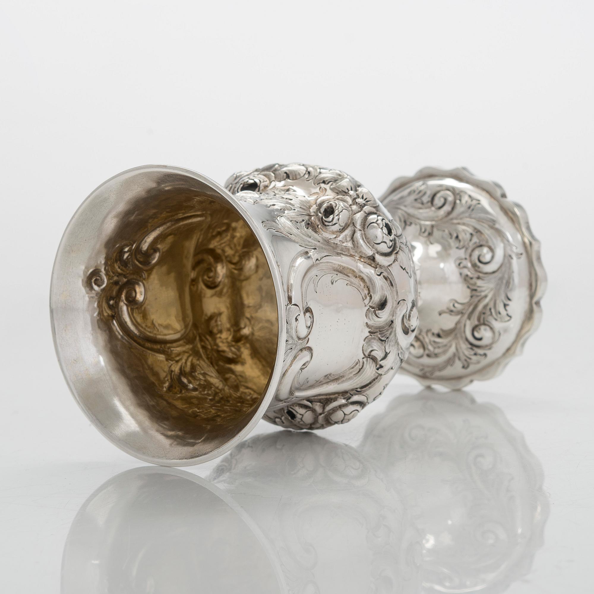 William Smily, a sterling silver Goblet, maker's mark of William Smily, A B Savory & Sons, London 1861.