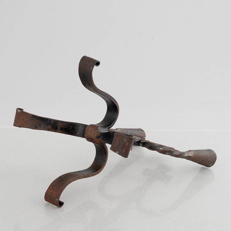 A two-light wrought-iron candlesticks, 20th century.