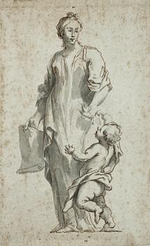 Standing lady with a child.