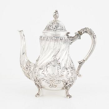 A Rococo style silver coffee pot, mid-20th Century.