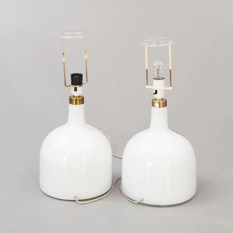 Per Lütken, a pair of porcelain table lamps for Holmegaard, Denmark, later part of the 20th century.