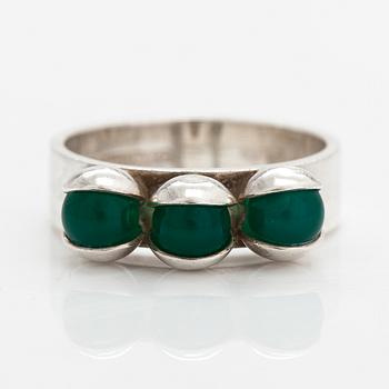 Elis Kauppi, A sterling silver and chalcedony ring. Kupittaan kulta, Turku.