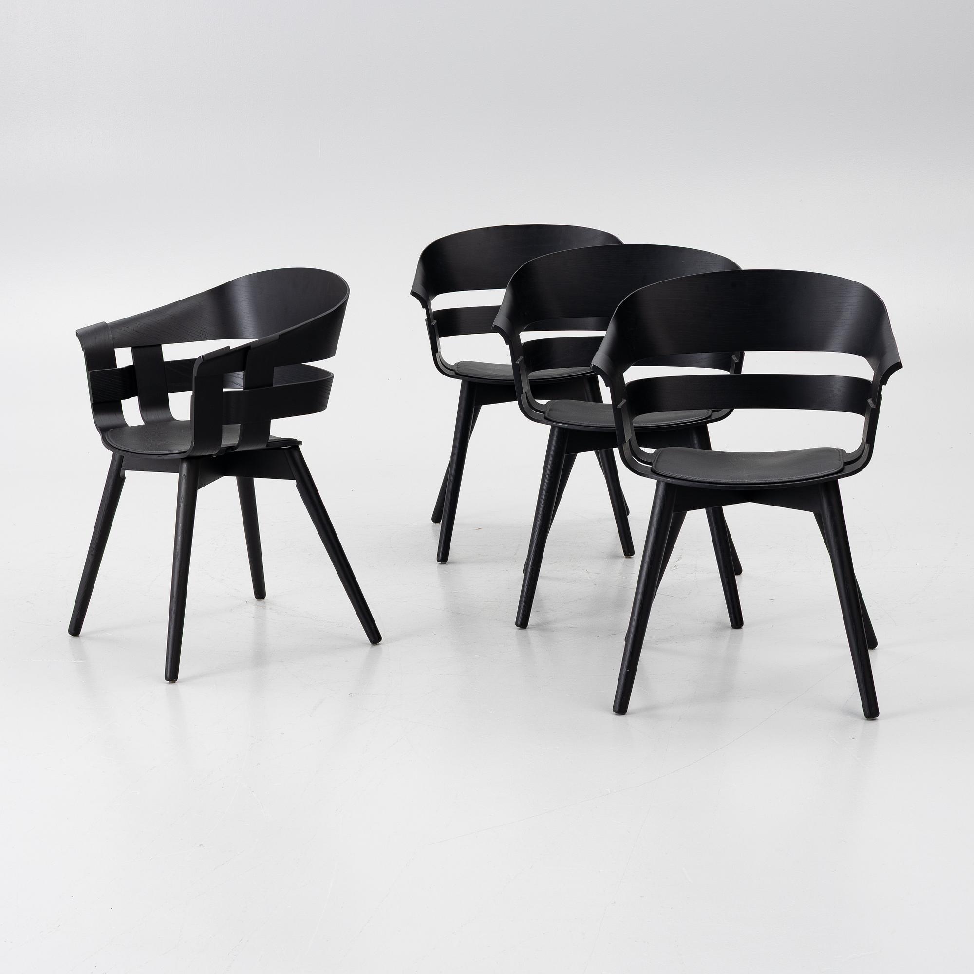 Jesper Ståhl, Karl Malmvall, karmstolar, 4 st, "Wick Chair", Design House Stockholm, samtida.
