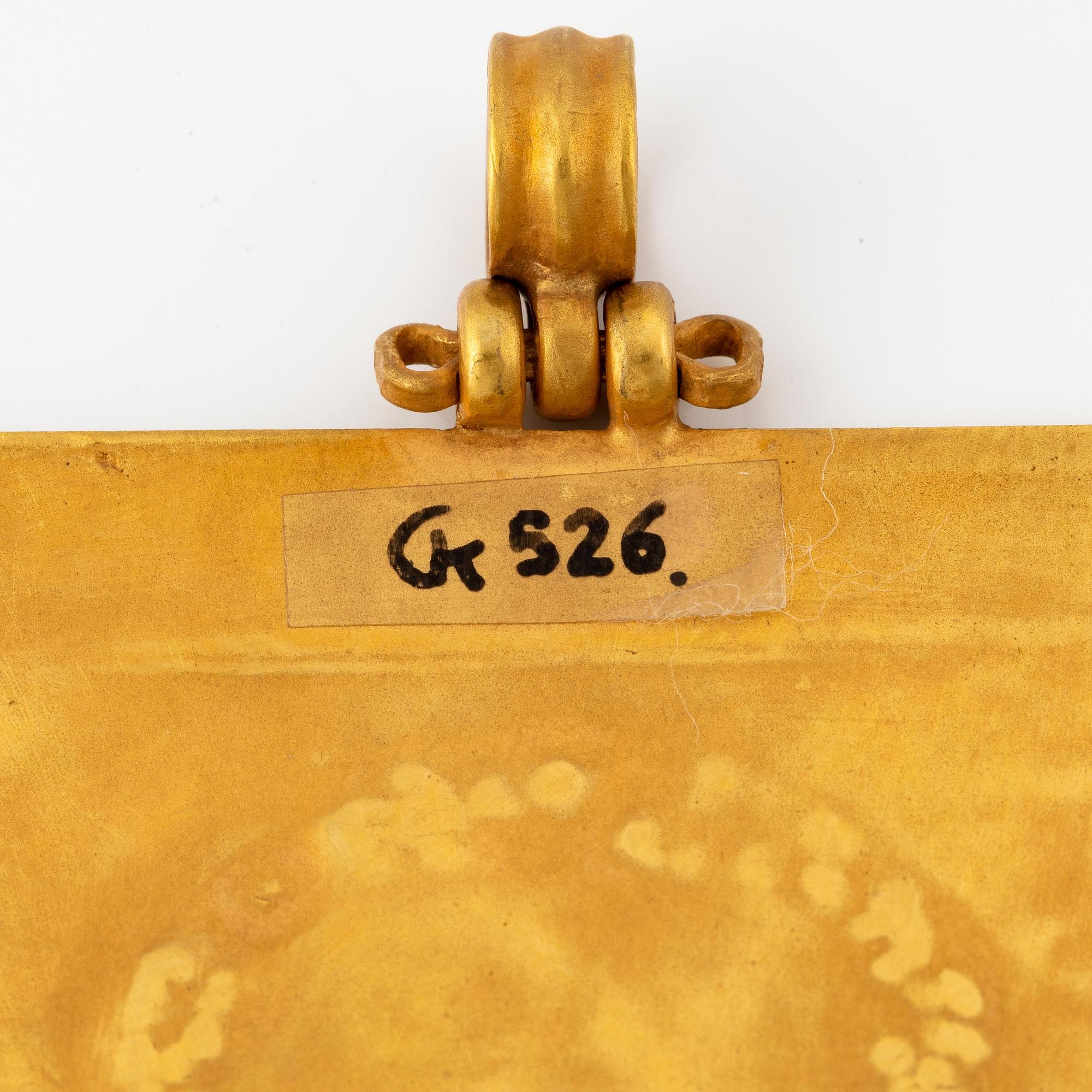 Plaque, guld och cloisonnéemalj, Bysantinsk stil, sentida.