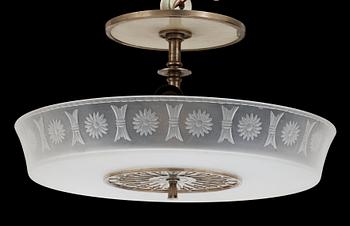 A Simon Gate chandelier, Orrefors ca 1928.