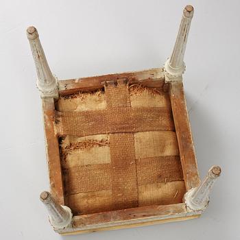 A carved Gustavian stool by J. Hammarström (master in Stockohlm 1794-1812).