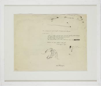 Olav Christopher Jenssen, indian ink on film, signed, dated 14 februari 1991.