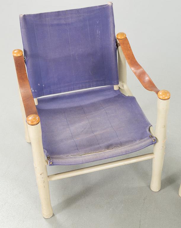 A pair of safari chairs by Elias Svedberg for NK, second half of the 20th century.
