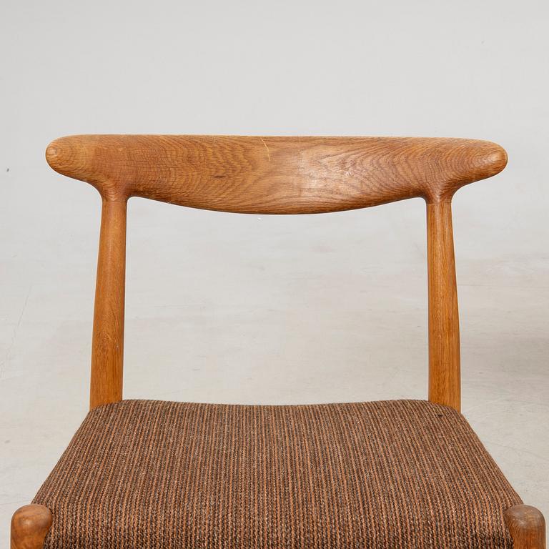 Hans J. Wegner, chairs 6 pcs "W2" CM Madsen Denmark 1960s.