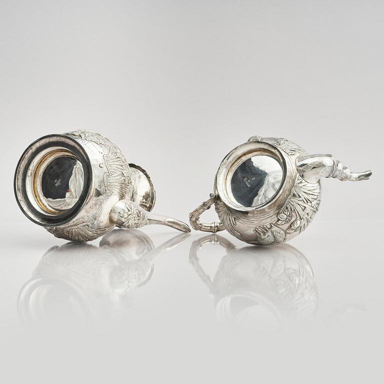 A fine Chinese Export silver tea and coffee service, Sing Fat, early 20th century.