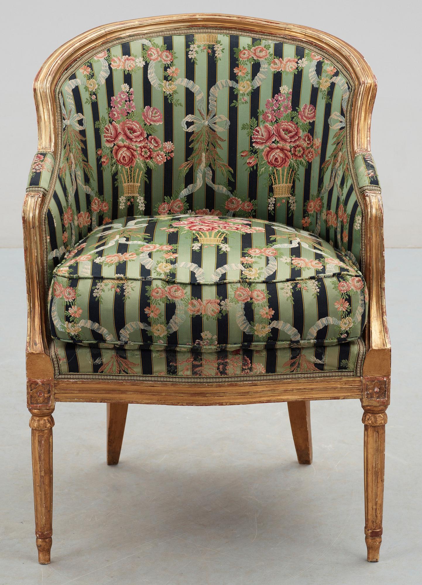 BERGÈRE, Louis XVI, förgylld, 1700-talets andra hälft.