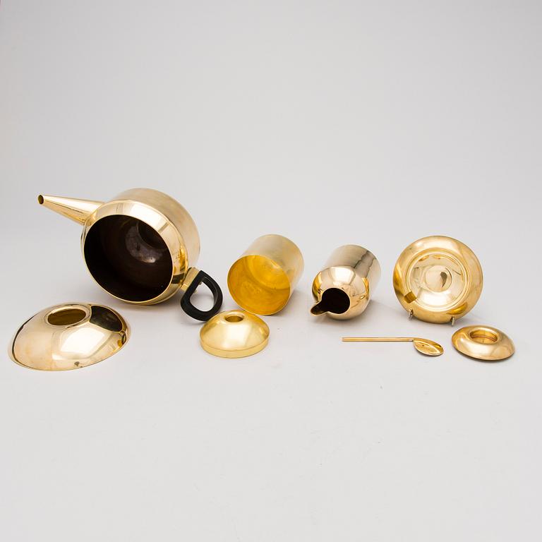 A 5-piece 'Eclectic' brass set for tea.