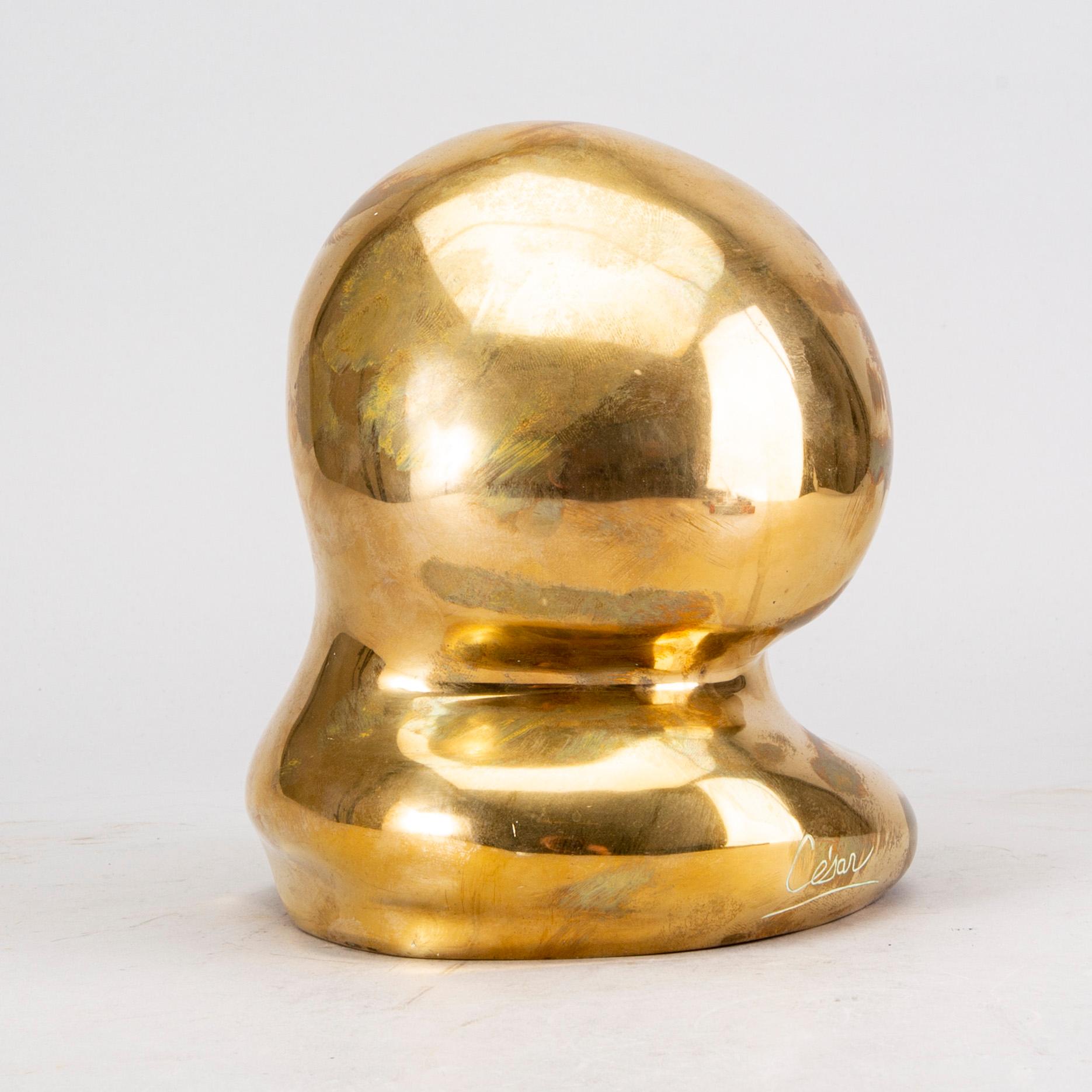 César Baldaccini, skulptur signerad och numrerad 69/99 polerad brons.