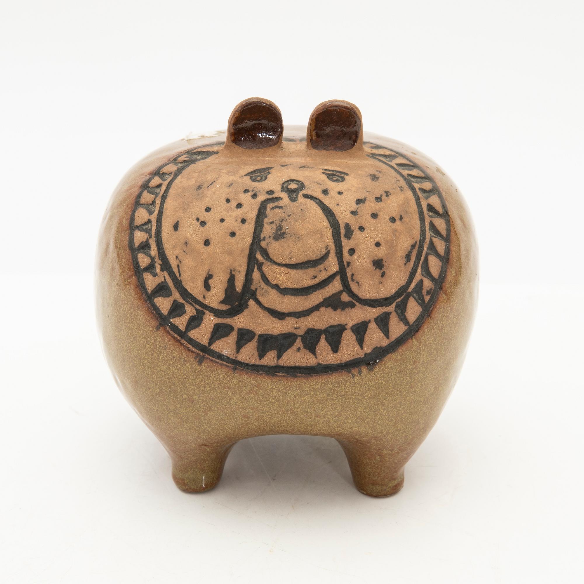 Lisa Larson, Figure, stoneware, "Bulldog", from the series "Stora zoo", Gustavsberg.