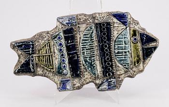 VÄGGPLAKETT, stengods, Lisa Larson, Gustavsberg, numr 150/100, 1963.