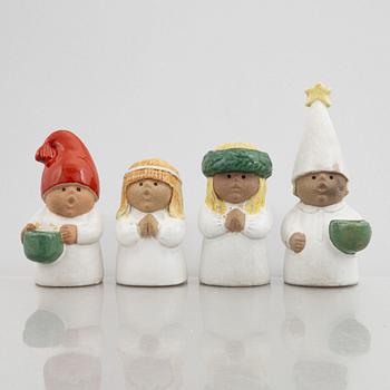 Lisa Larson, four candlesticks/figurines, 'Advent', Gustavsberg.