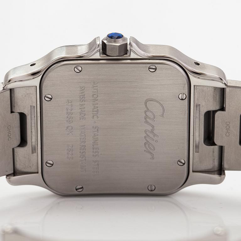 Cartier, Santos, rannekello, 32 x 32 mm.