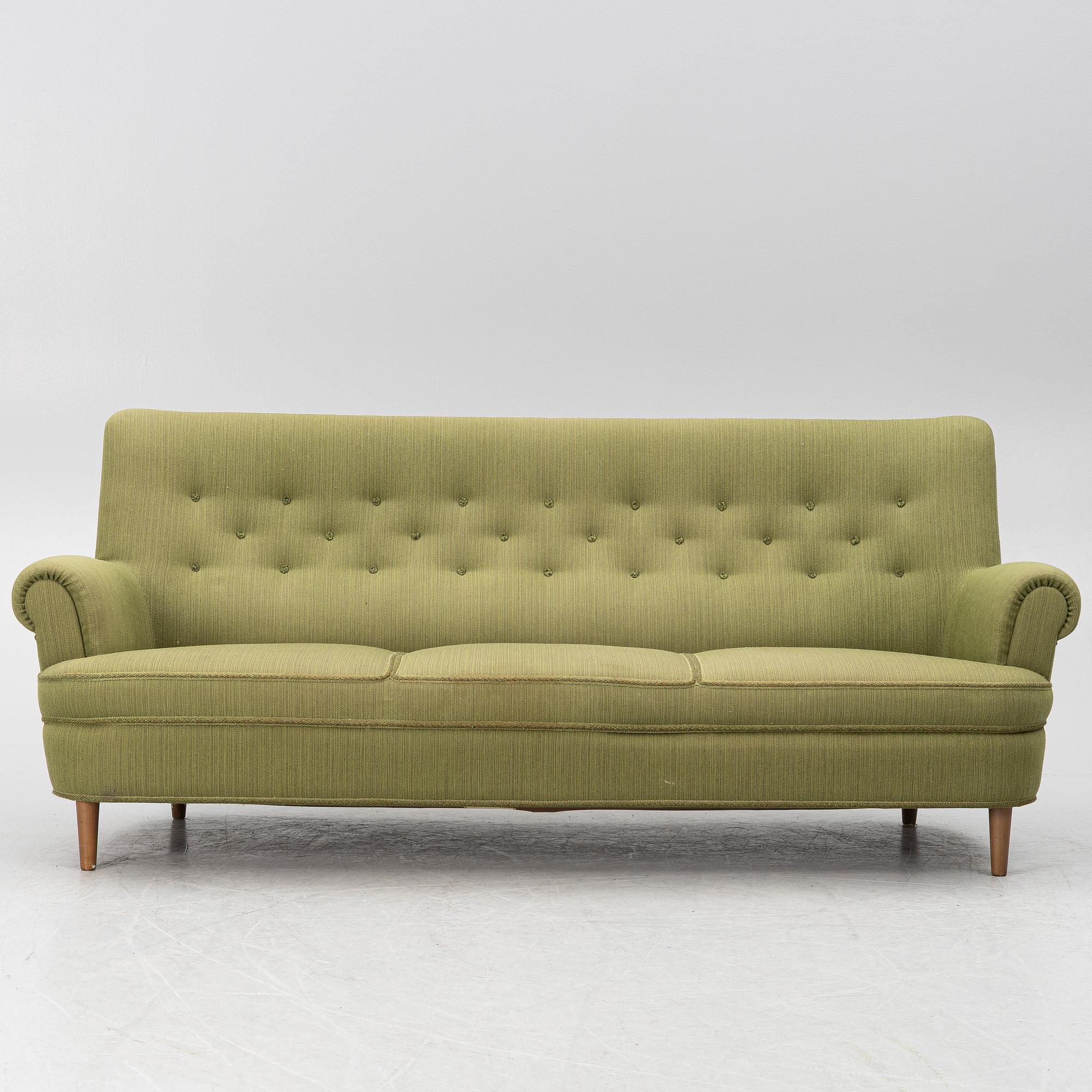 Carl Malmsten, soffa, "Hemmakväll", O.H. Sjögren, 1980-tal.