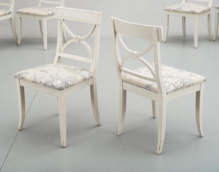 STOLAR, 6 st, gustaviansk stil, s.k Bellmansstolar, 1900-talets andra hälft.