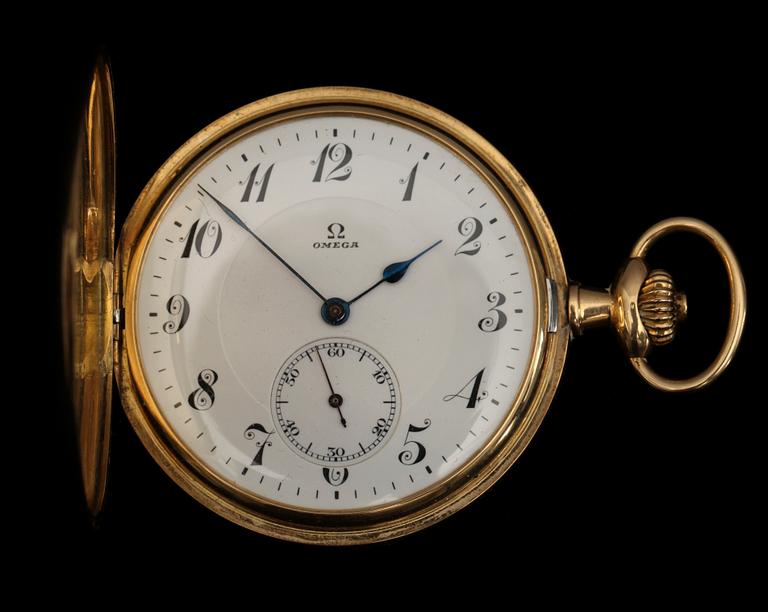 HERRFICKUR, 14K guld. Savonette. Omega.
