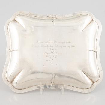 Dish, silver, B Erlandsson, Kristianstad, 1909.