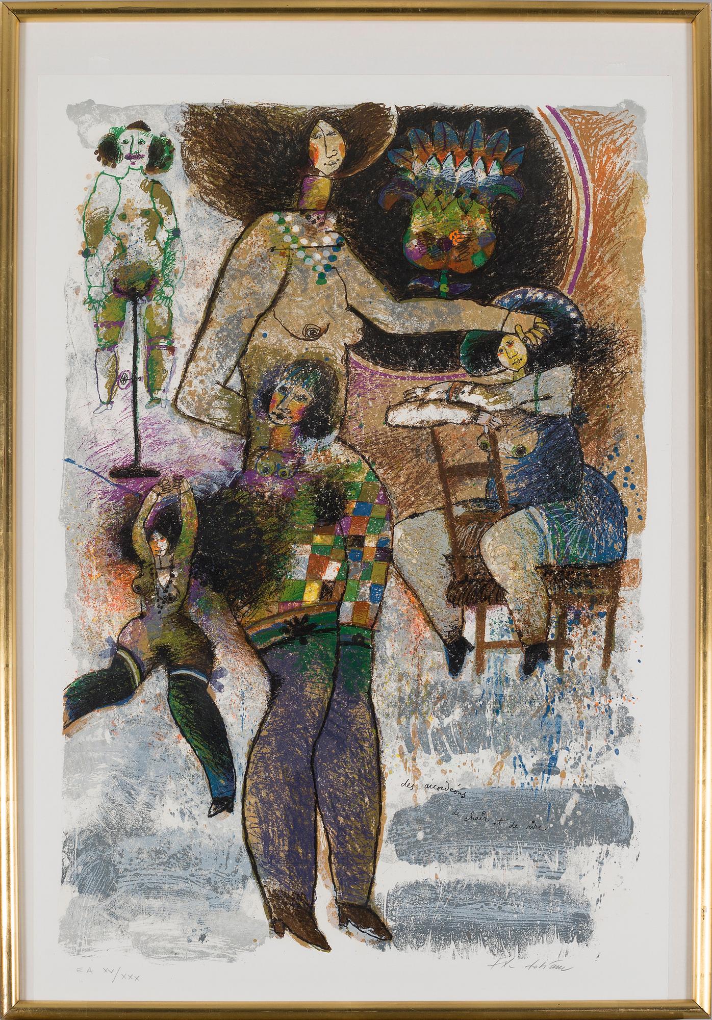 THEO TOBIASSE, ltiograph in colours, signed and numbered E A XV/XXX.