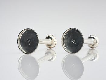 Carl Fredrik Carlman, a pair of silver candlesticks, Stockholm, Sweden 1955.