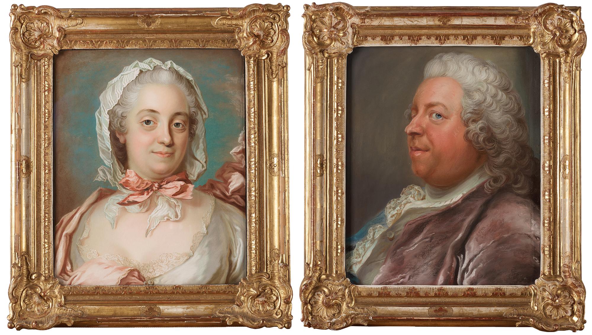 Gustaf Lundberg, "Claes Grill" (1705-1767) & his wife "Anna Johanna Grill" née Grill (1720-1778).