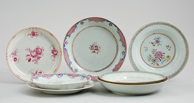 FAT, 7 st, porslin, Kina, Qianlong 1736-1795.