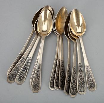 SKEDAR, 6+6 st, silver, Sovjetunion 1950-60-tal. Vikt ca. 345 g.