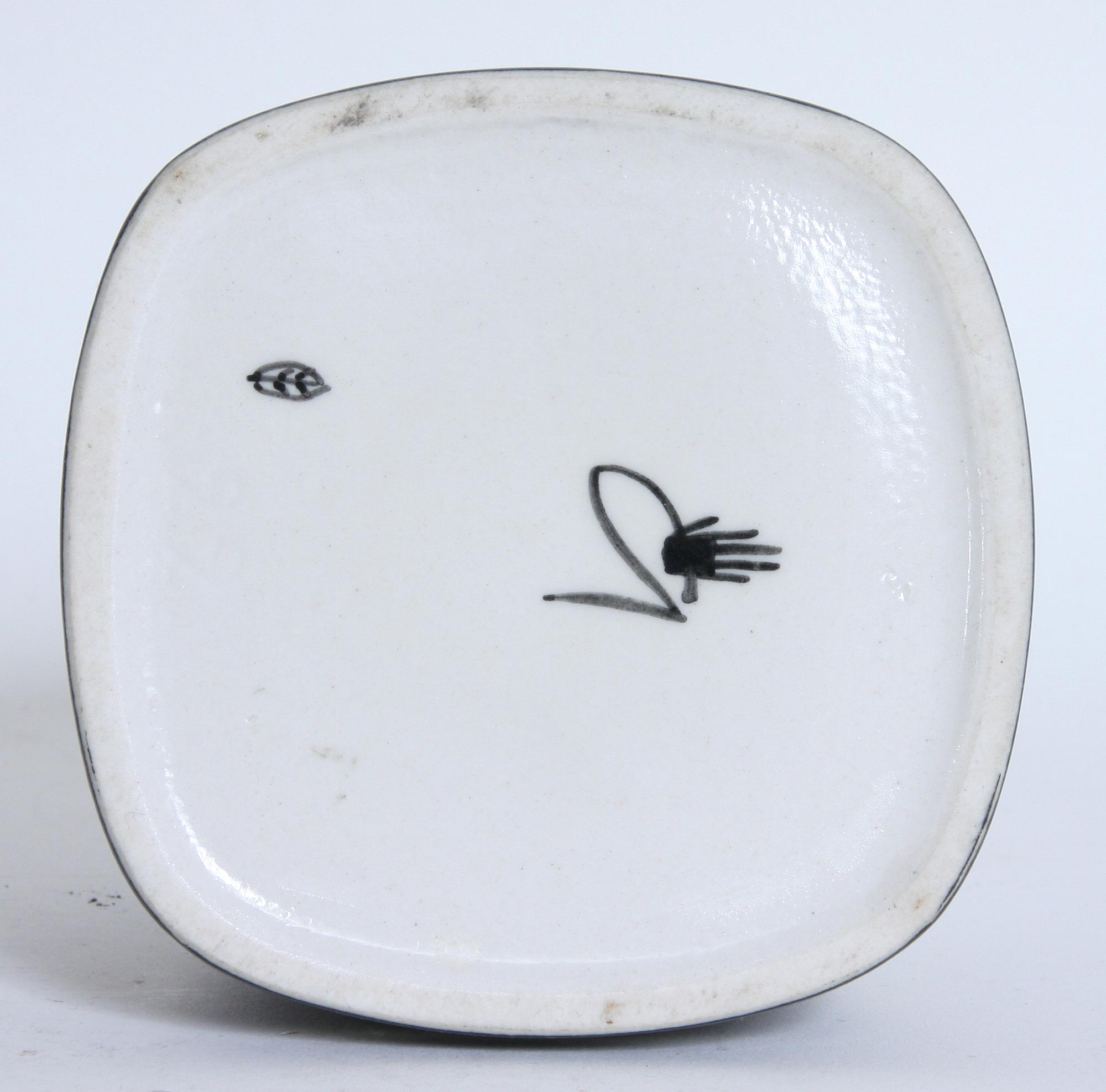 VASER, 3 st, stengods, "Diagonal", Karin Björquist, Gustavbergs studio, 1955.