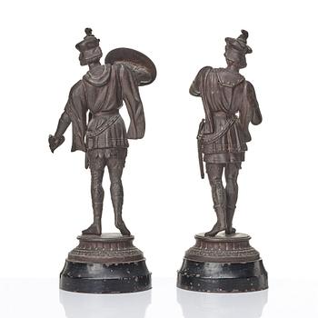 BORDSFIGURER, ett par, 1800-talets slut.