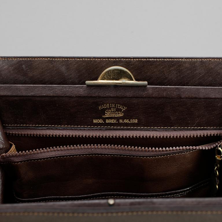 HANDVÄSKA, "Pigskin Writing Travel Handbag", Gucci, sent 1980-tal.