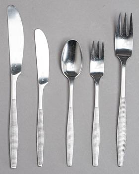 JENS QUISTGAARD, 25 delar, bestick "Variation VI", rostfritt stål, Dansk design Tyskland, 1900-talets andra hälft.