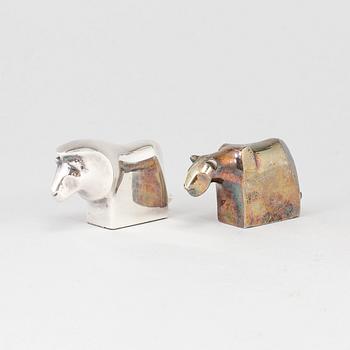 Two electro plated zinc figurines from Dansk Designs, Japan.