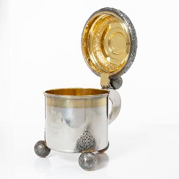 K Anderson, dryckeskanna, silver, barockstil, Stockholm 1931.