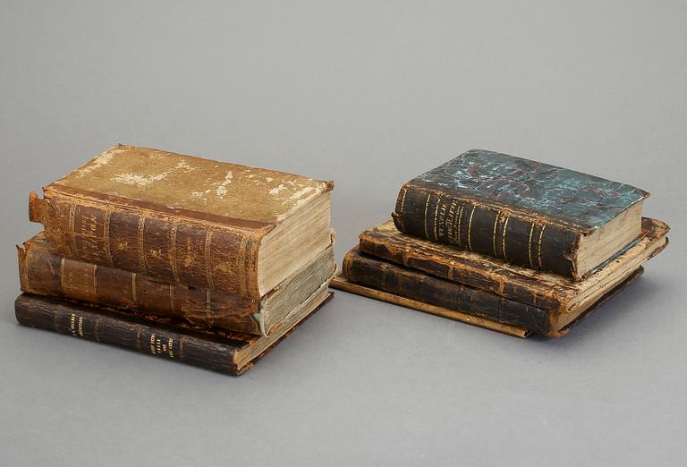 BOKPARTI DIVERSE, 7 vol, bla Matrikel öfver Svea Rikes Ridderskap och adel, Stockholm 1816.