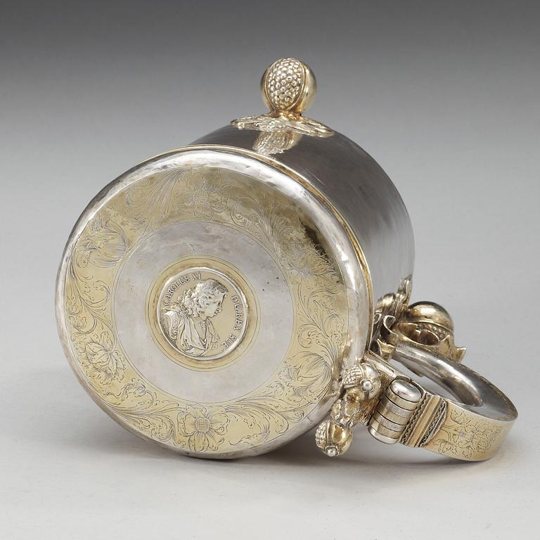 DRYCKESKANNA, av Andreas Brackfeldt, Riga (verksam 1661-1697). Barock.