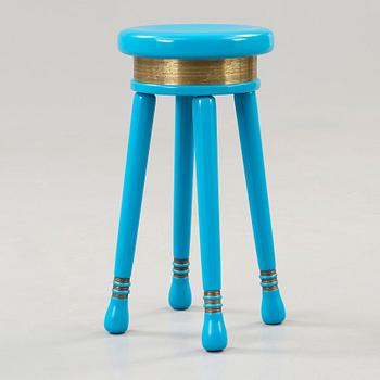 Mats Theselius, a turquoise lacquered 'Skipper stool', Källemo, Sweden, post 2001.