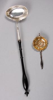 SOPPSLEV SAMT TESIL, silver, Stockholm 1786 resp Möllenborg, Stockholm 1800-tal.