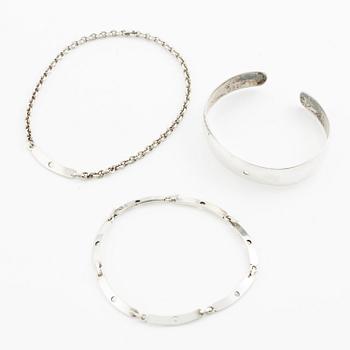 H Strömdahl, a parure, silver with tourmalines and other green stones, Stockholm 1961 and 1963.