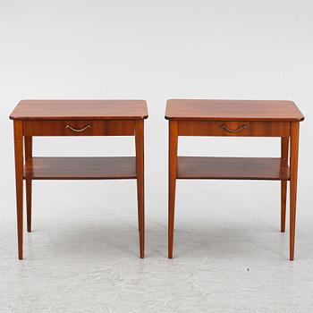 Bedside tables, a pair, Björkås Möbelfabrik, Nässjö, 1950s/60s.