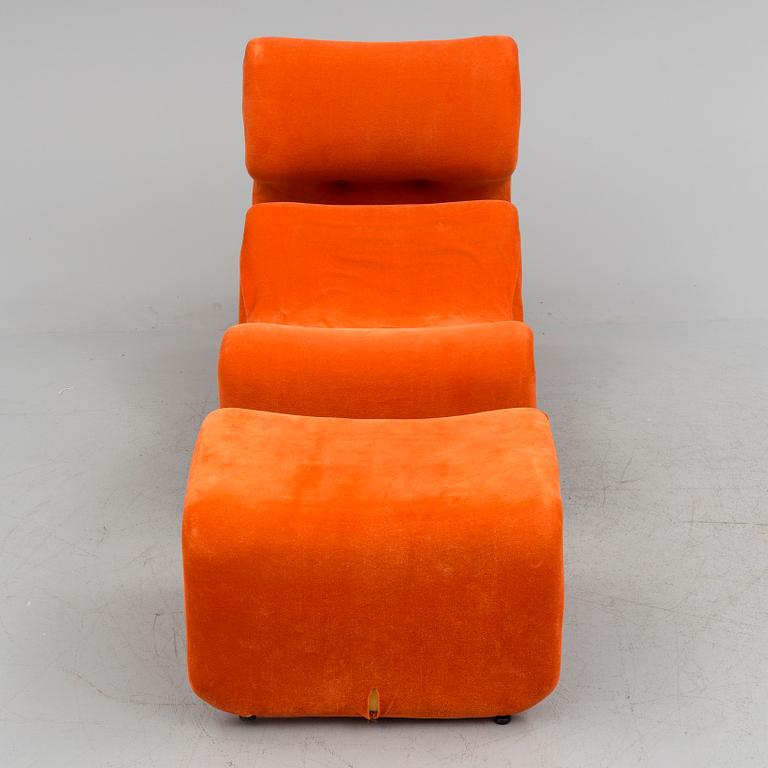 A lounge chair with ottoman, 'Etcetera', Jan Ekselius, J. O. Carlsson, Vetlanda, Sweden, 1970.