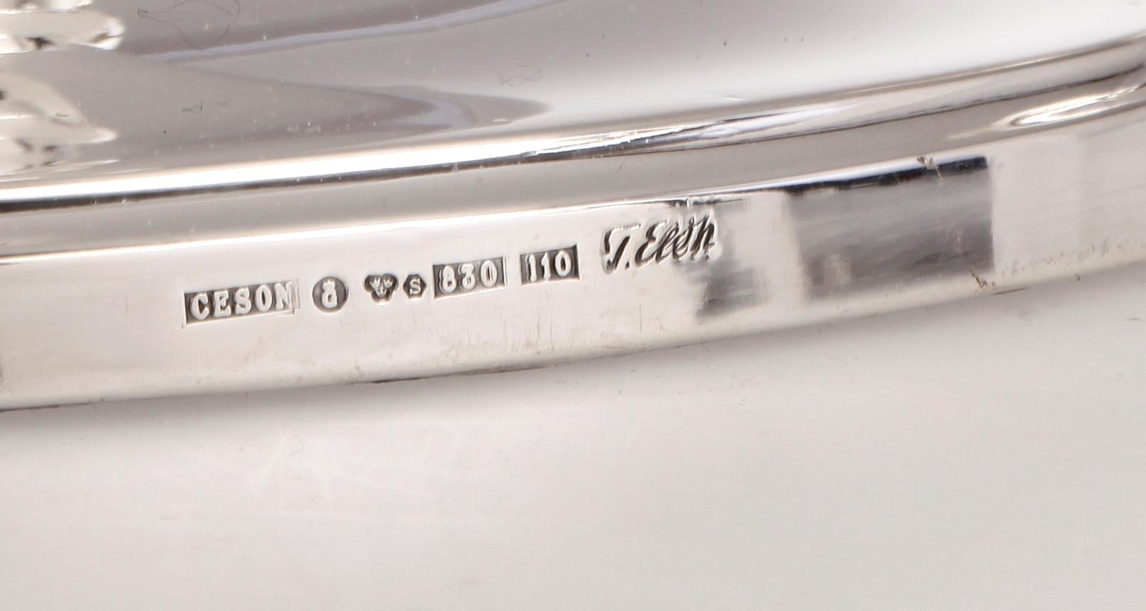 LJUSSTAKAR, ett par, silver. Tore Eldh, Ceson, Göteborg 1983.
