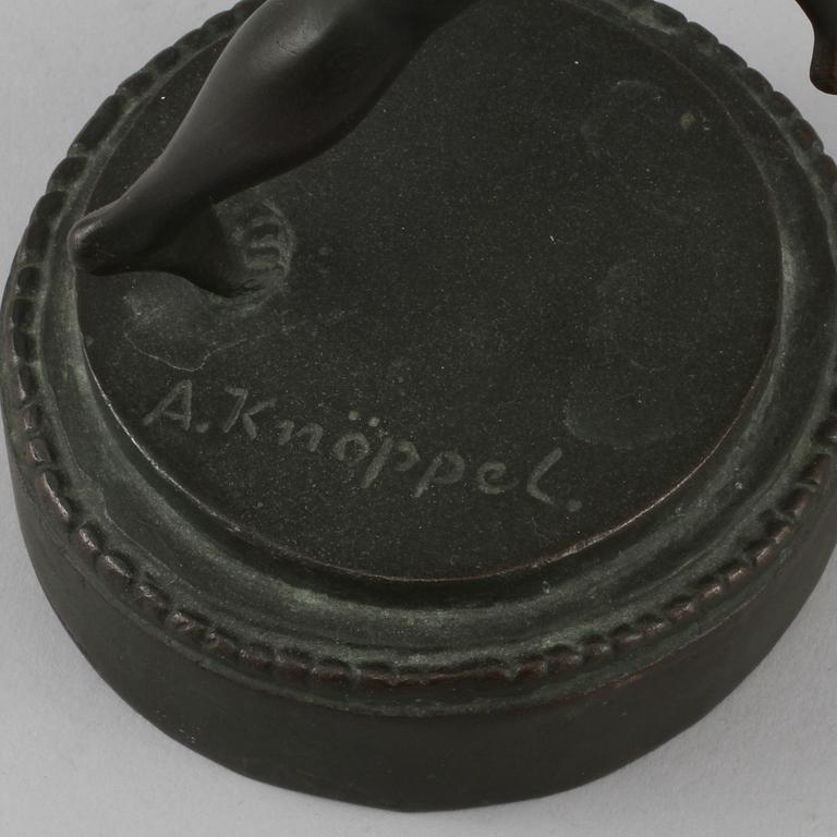 ARVID KNÖPPEL, skulptur, patinerad brons, signerad.