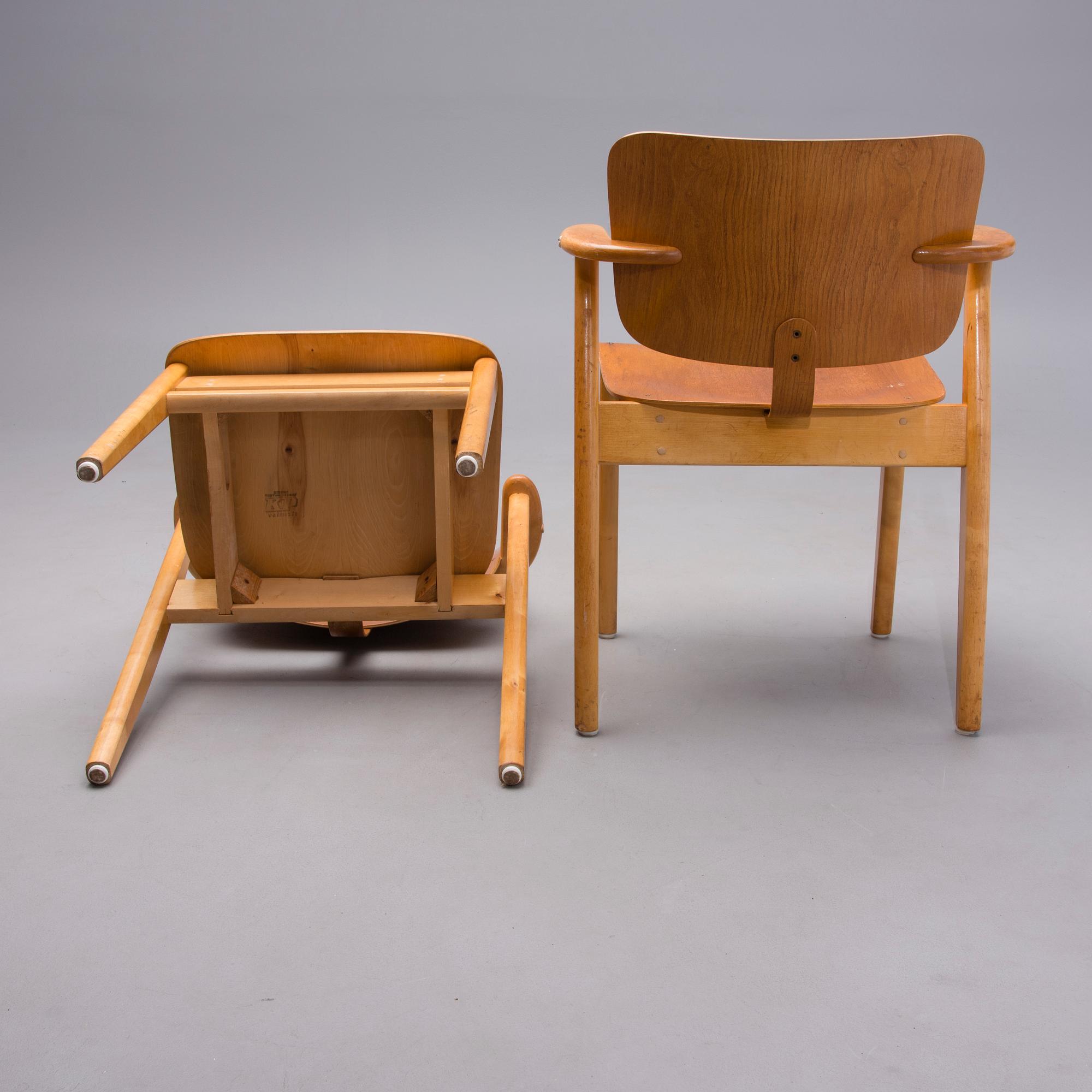 STOLAR, 6 st, "Domus", Ilmari Tapoivaara, Keravan Puuteollisuus, 1950-tal.