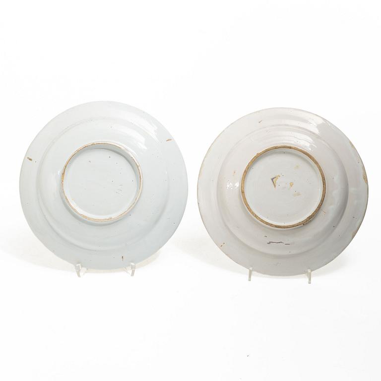Plates, 6 pieces, faience, Kellinghusen, early 19th century.